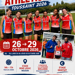 Stage d'athlétisme pendant les vacances d'automne